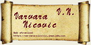 Varvara Nicović vizit kartica